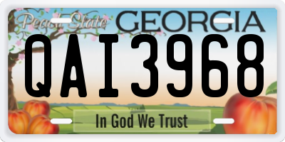 GA license plate QAI3968