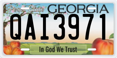 GA license plate QAI3971