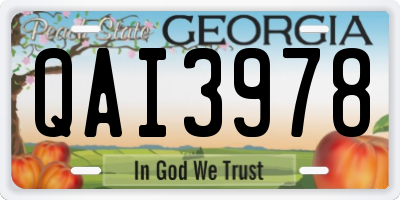 GA license plate QAI3978