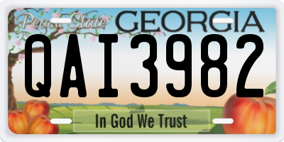 GA license plate QAI3982