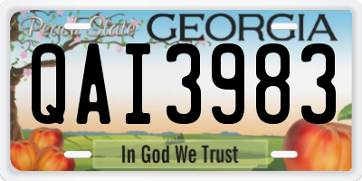 GA license plate QAI3983