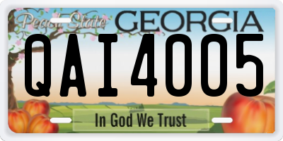 GA license plate QAI4005