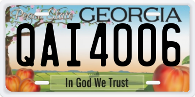 GA license plate QAI4006