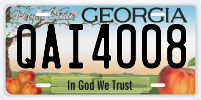 GA license plate QAI4008