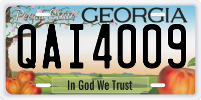 GA license plate QAI4009