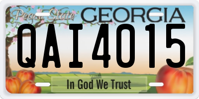 GA license plate QAI4015