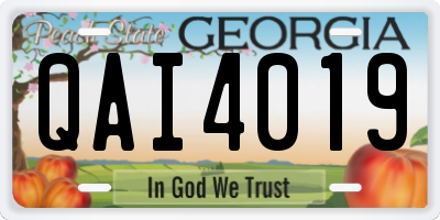 GA license plate QAI4019