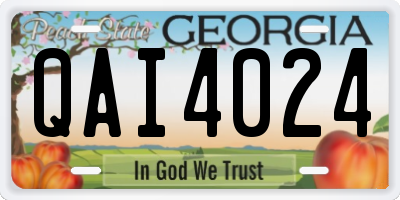 GA license plate QAI4024