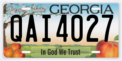 GA license plate QAI4027