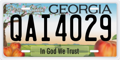 GA license plate QAI4029
