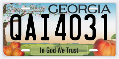 GA license plate QAI4031