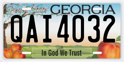GA license plate QAI4032