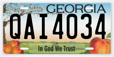 GA license plate QAI4034