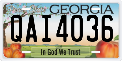 GA license plate QAI4036