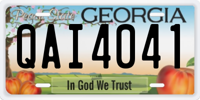 GA license plate QAI4041