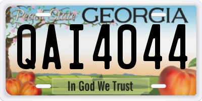 GA license plate QAI4044