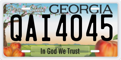 GA license plate QAI4045