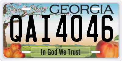 GA license plate QAI4046