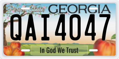 GA license plate QAI4047