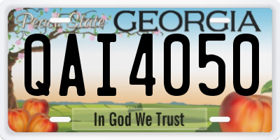 GA license plate QAI4050