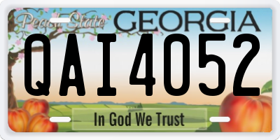GA license plate QAI4052
