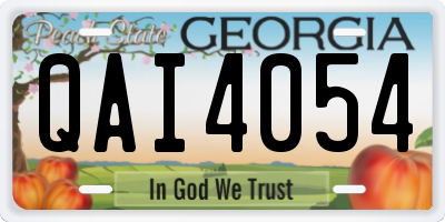 GA license plate QAI4054