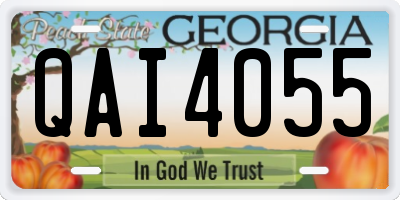 GA license plate QAI4055