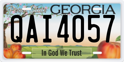 GA license plate QAI4057