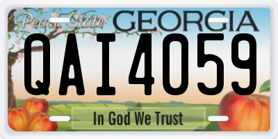 GA license plate QAI4059