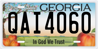 GA license plate QAI4060