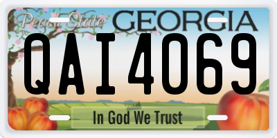 GA license plate QAI4069