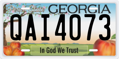GA license plate QAI4073