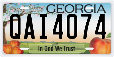 GA license plate QAI4074