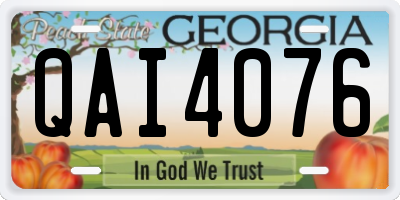 GA license plate QAI4076