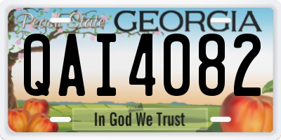 GA license plate QAI4082