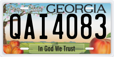 GA license plate QAI4083
