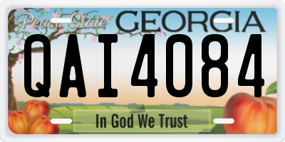 GA license plate QAI4084