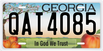 GA license plate QAI4085
