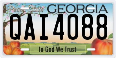 GA license plate QAI4088