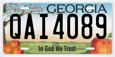 GA license plate QAI4089