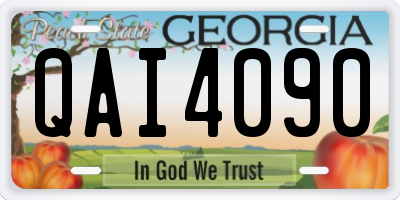 GA license plate QAI4090
