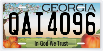GA license plate QAI4096