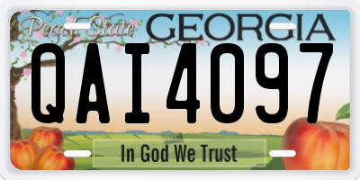 GA license plate QAI4097