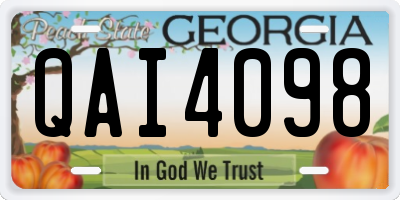 GA license plate QAI4098