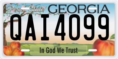 GA license plate QAI4099