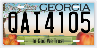 GA license plate QAI4105