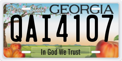 GA license plate QAI4107