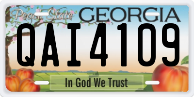 GA license plate QAI4109