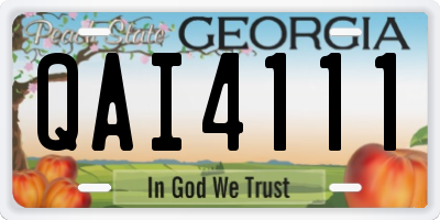 GA license plate QAI4111