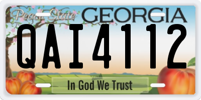GA license plate QAI4112